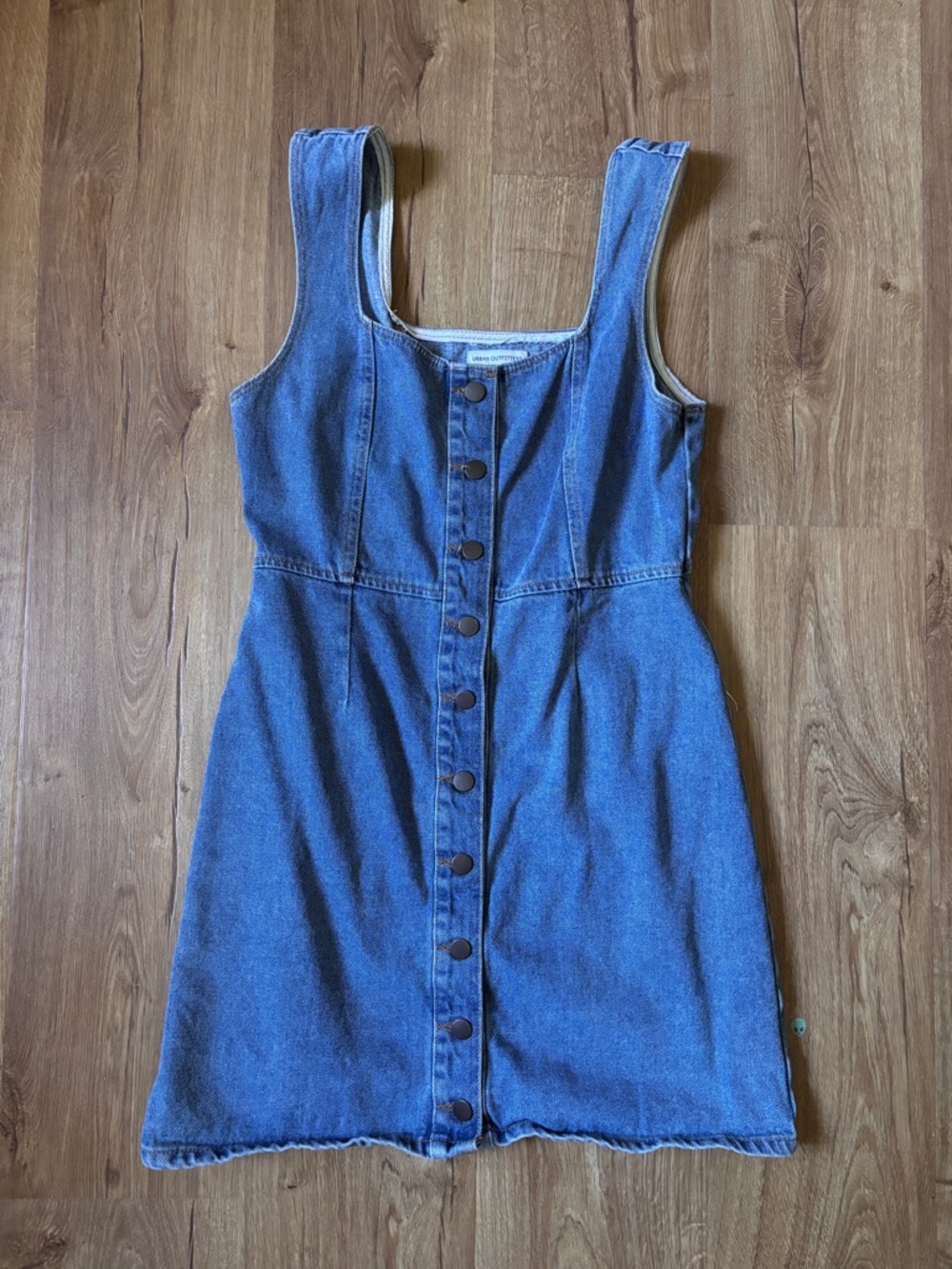 Urban Outfitters Blue Denim Button-Front Mini Dress